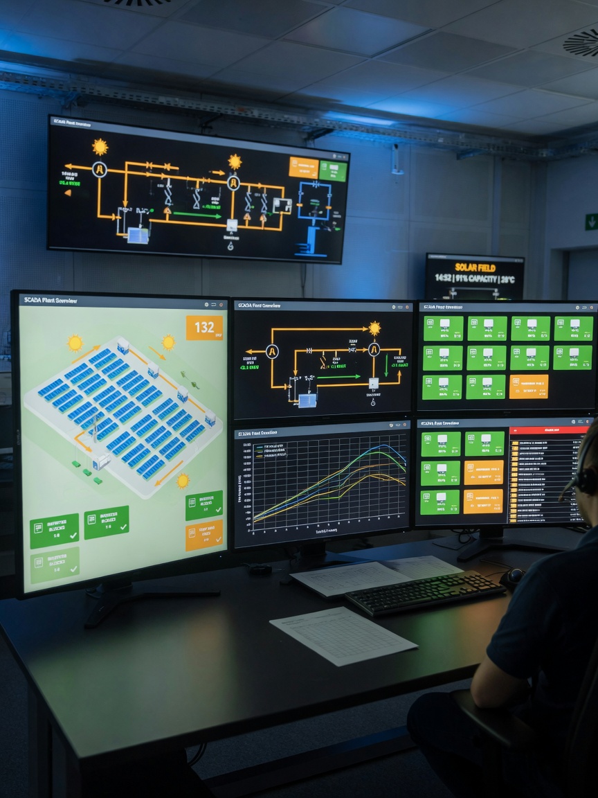 Enerji İzleme SCADA Sistemi - Güneş Enerjisi Otomasyon